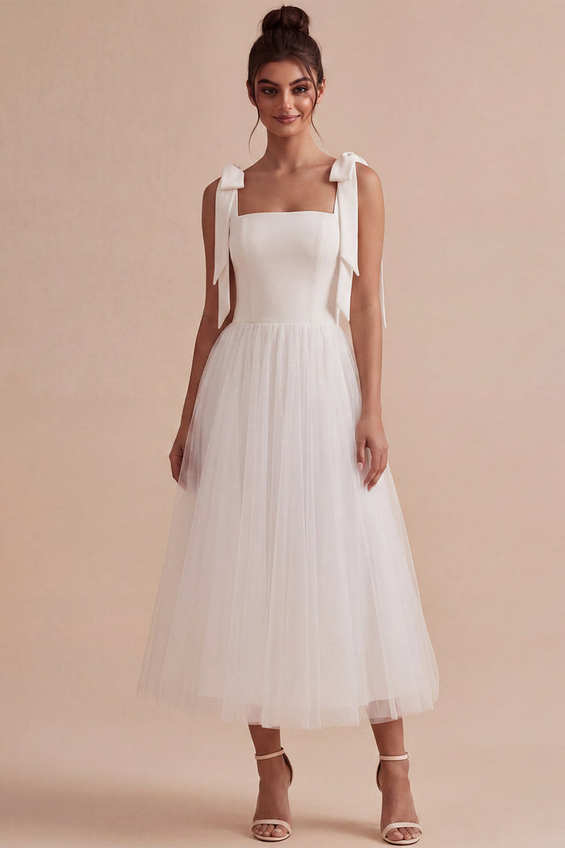 boho engagement dress Dot Tulle Long Bishop Sleeve Wedding Sheer Back Gowns DW486 engagement party Wedding Dress Engagement Dresses Long