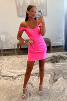 Load image into Gallery viewer, Dark Green Corset Off the Shoulder Tight Short Party Dress