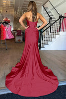Load image into Gallery viewer, Dark Green Mermaid Sweetheart Long Prom Dress with Slit