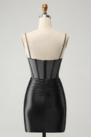 Load image into Gallery viewer, Glitter Dark Red Corset Beaded Tight Party Dress