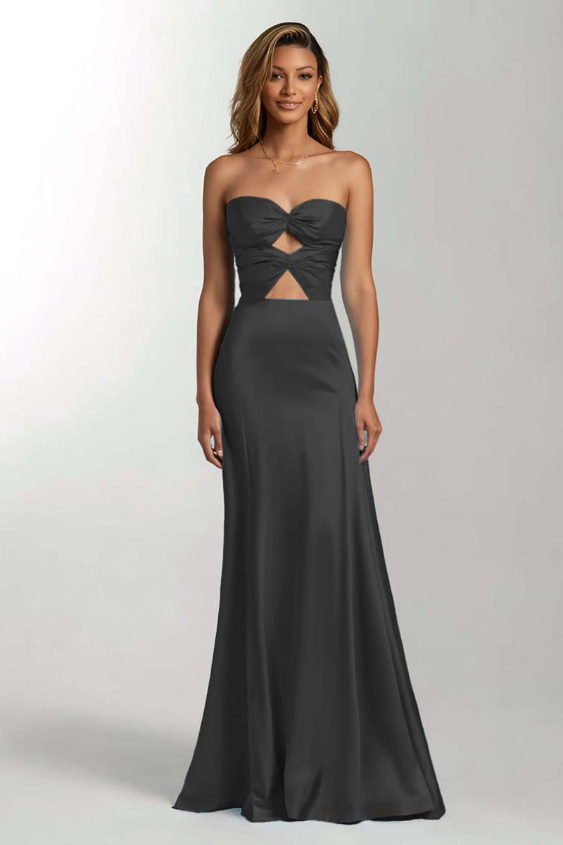 Load image into Gallery viewer, Dark Green Mermaid Satin Sweetheart Long Formal Dress