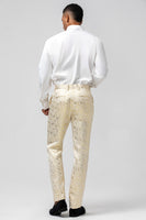 Load image into Gallery viewer, Glitter White Jacquard 2 Piece Men Suits with Belt