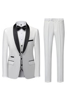 Load image into Gallery viewer, Black Satin Shawl Lapel 3-Pieces Men's Suits