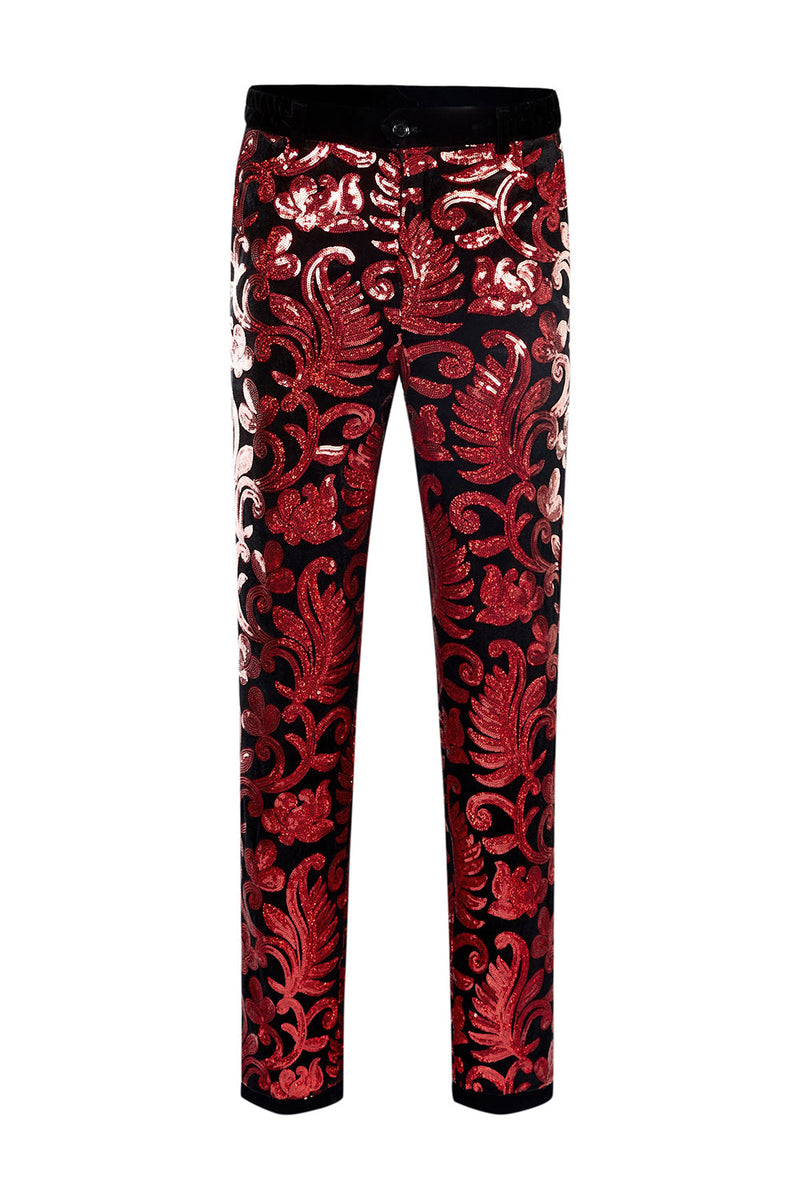 Load image into Gallery viewer, Red Sequins Men's 2 Pieces Suits