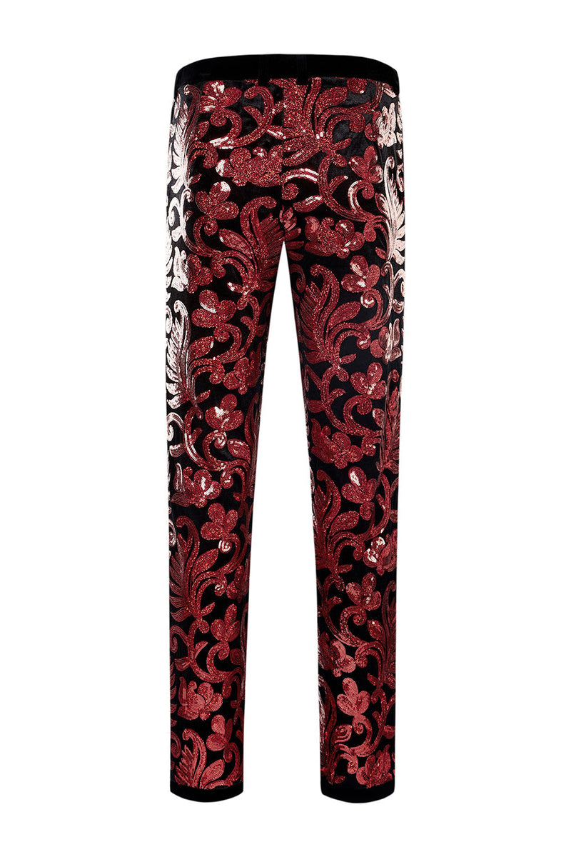 Load image into Gallery viewer, Red Sequins Men's 2 Pieces Suits