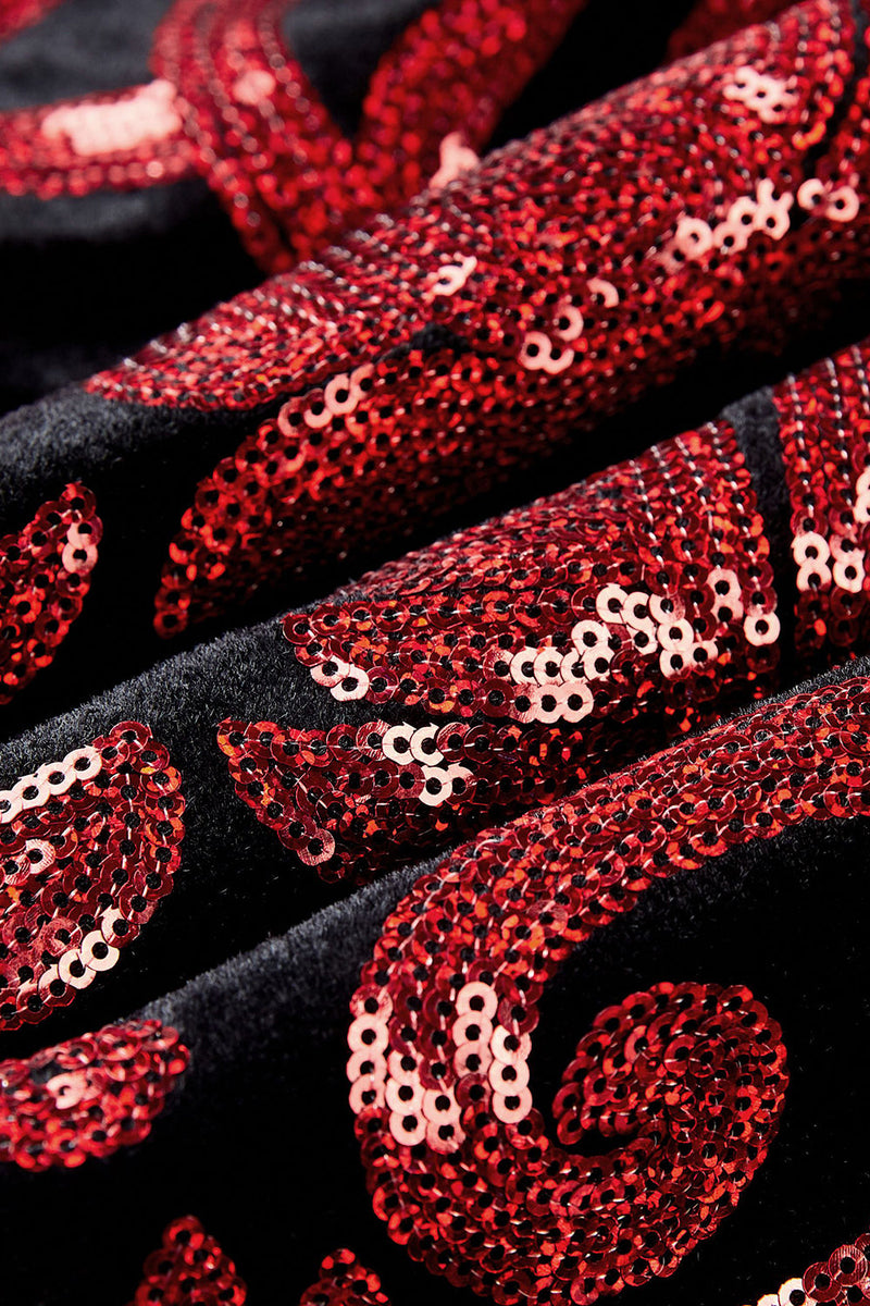 Load image into Gallery viewer, Red Sequins Men's 2 Pieces Suits