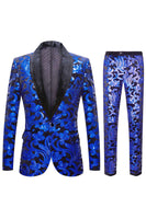 Load image into Gallery viewer, Red Sequins Men's 2 Pieces Suits