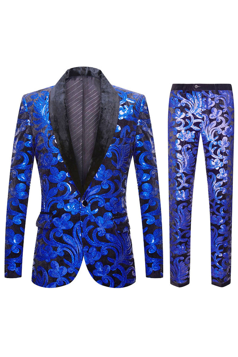 Load image into Gallery viewer, Red Sequins Men's 2 Pieces Suits