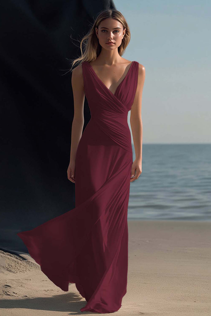 Load image into Gallery viewer, White Sheath V-Neck Chiffon Engagement Dress