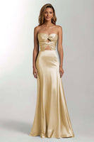 Load image into Gallery viewer, Sky Blue Sweetheart Mermaid Satin Long Formal Dress