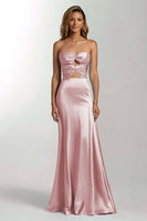 Load image into Gallery viewer, Dark Green Mermaid Satin Sweetheart Long Formal Dress