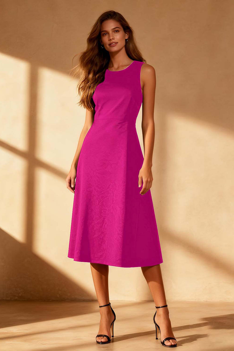 Load image into Gallery viewer, Simple Black Round Neck Satin Bodycon Midi Cocktail Dress