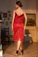 Load image into Gallery viewer, White Roaring 20s Gatsby Fringed Flapper Dress