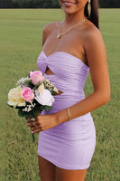 Load image into Gallery viewer, Lilac Sweetheart Keyhole Bodycon Short Prom Dress
