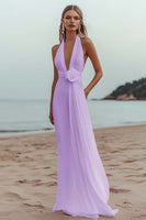 Load image into Gallery viewer, White Chiffon A Line V-Neck Engagement Dress