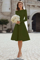 Load image into Gallery viewer, Ivory Satin A Line Short Wedding Dress with Sleeves
