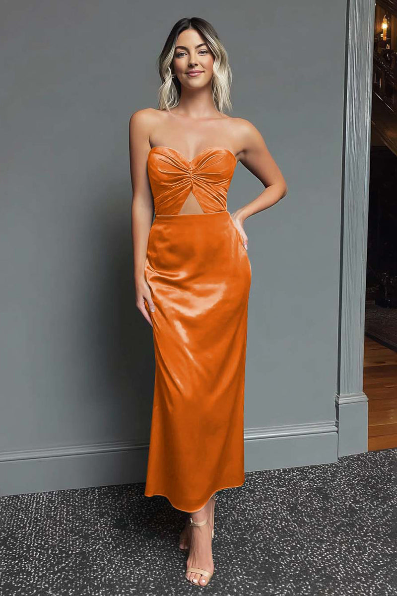 Load image into Gallery viewer, Dark Green Sheath Satin Sweetheart Long Formal Dress