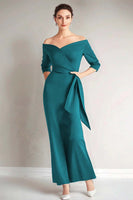 Load image into Gallery viewer, Elegant Plum Off the Shoulder Mother of the Bride Dress