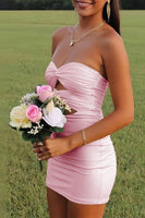 Load image into Gallery viewer, Lilac Sweetheart Keyhole Bodycon Short Prom Dress