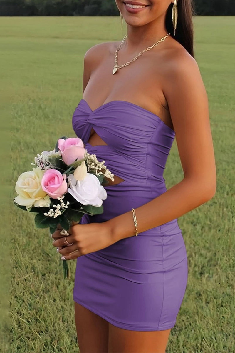 Load image into Gallery viewer, Lilac Sweetheart Keyhole Bodycon Short Prom Dress
