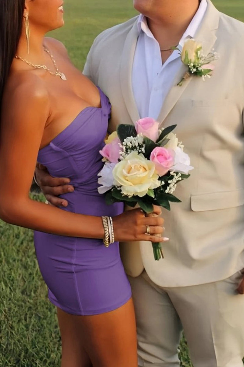 Load image into Gallery viewer, Lilac Sweetheart Keyhole Bodycon Short Prom Dress
