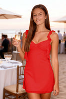 Load image into Gallery viewer, Simple Yellow Bodycon Short Prom Dress with Ruffles