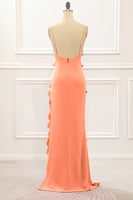 Load image into Gallery viewer, Red Backless Spaghetti Straps Prom Dress With Slit