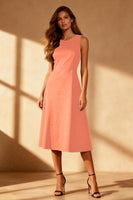 Load image into Gallery viewer, Simple Black Round Neck Satin Bodycon Midi Cocktail Dress