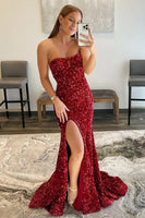 Load image into Gallery viewer, Mermaid Black Sequin Prom Dress