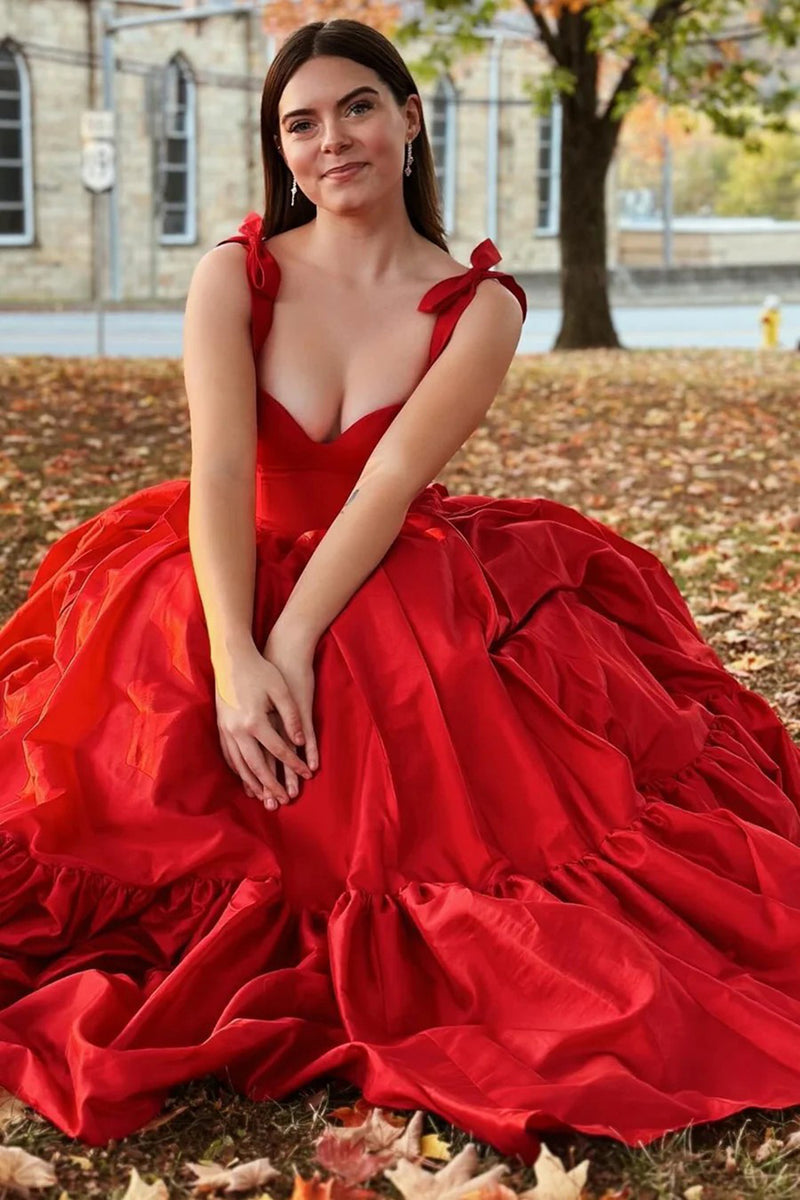 red dress with tie straps Red Gold Chain Straps Tie Up Sides Dress