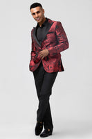 Load image into Gallery viewer, Burgundy 2 Pieces Peak Lapel Flowers Men's Prom Suits