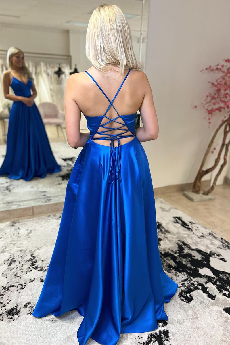 strapless open back dress Long Mermaid Prom Dress with Front Cut Out– PromGirl main image 0
