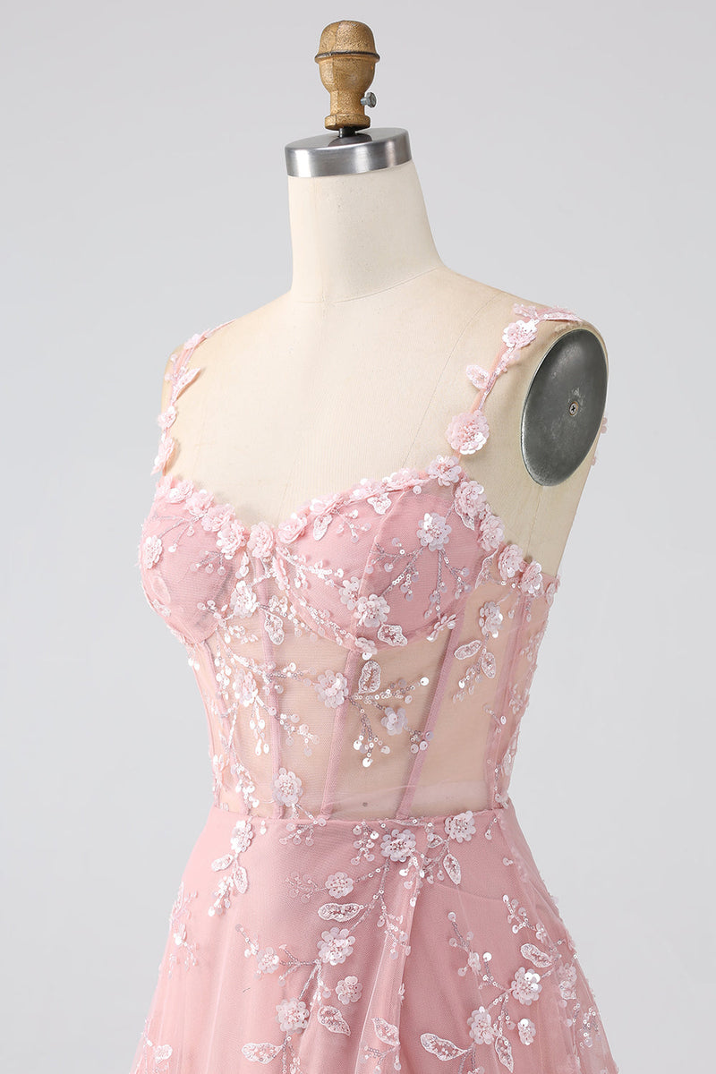 Load image into Gallery viewer, A-Line Blush Corset Prom Dress