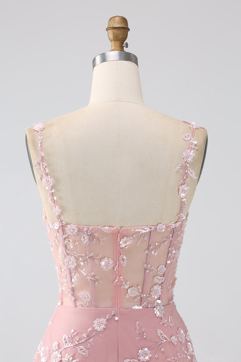 Load image into Gallery viewer, A-Line Blush Corset Prom Dress