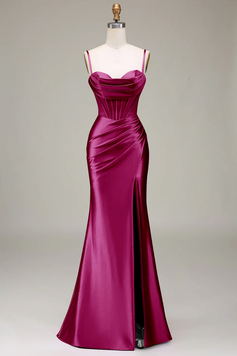 Elegant Diamond Corset Satin Maxi Dress Royal Blue
