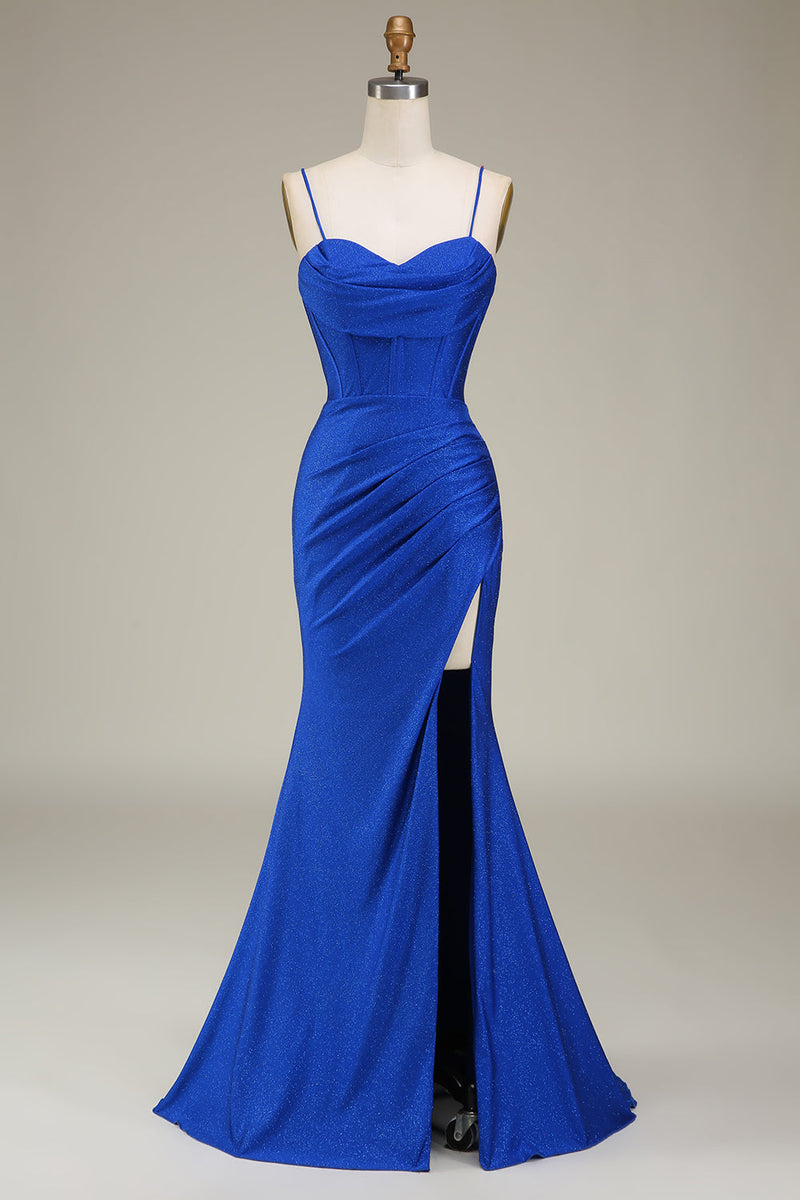 open lace back dress Queendancer Women Simple Royal Blue Corset Mermaid Long Prom Dress Spaghetti Straps Lace-Up Evening Dress with Slit queendanceruk open lace back dress Queendancer Women Simple Royal Blue Corset Mermaid Long Prom Dress Spaghetti Straps Lace-Up Evening Dress with Slit queendanceruk