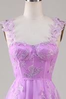 Load image into Gallery viewer, Green Corset Long Tulle Prom Dress with 3D Butterflies
