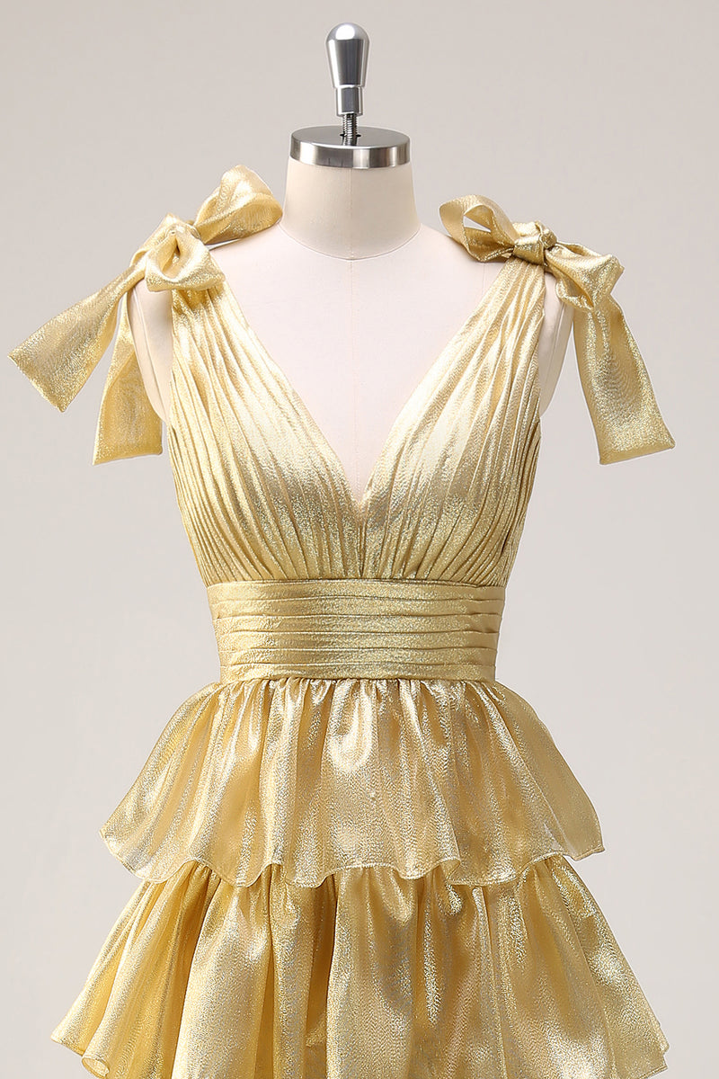 Load image into Gallery viewer, Princess A-Line V-Neck Fuchsia Prom Dress With Slit