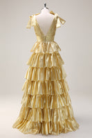 Load image into Gallery viewer, Princess A-Line V-Neck Fuchsia Prom Dress With Slit