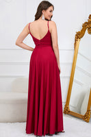 Load image into Gallery viewer, Spaghetti Straps Burgundy Long Prom Dress