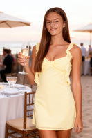 Load image into Gallery viewer, Simple Yellow Bodycon Short Prom Dress with Ruffles