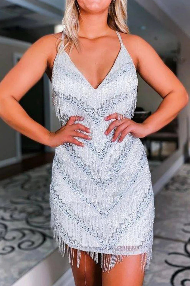 Silver party top wear