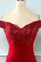 Load image into Gallery viewer, Off Shoulder Sequins Mermaid Prom Dress