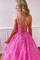Load image into Gallery viewer, A-Line Spaghetti Straps Purple Long Prom Dress