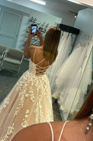 Load image into Gallery viewer, A-Line Spaghetti Straps Purple Long Prom Dress