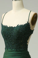 Load image into Gallery viewer, Mermaid Halter Dark Green Long Prom Dress with Beading