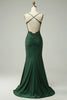 Load image into Gallery viewer, Mermaid Halter Dark Green Long Prom Dress with Beading