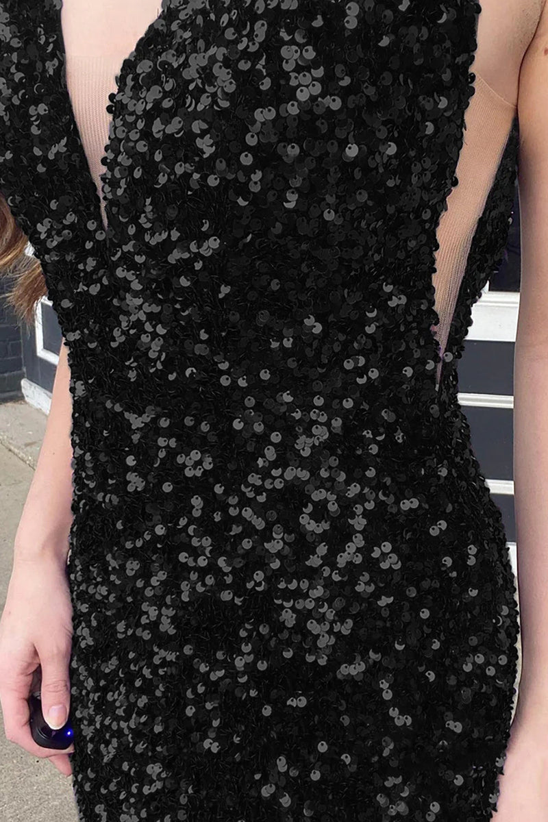 Load image into Gallery viewer, Blue Sequins Mermaid Prom Dress