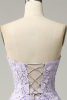 Load image into Gallery viewer, A-Line Spaghetti Straps Long Purple Prom Dress with Appliques