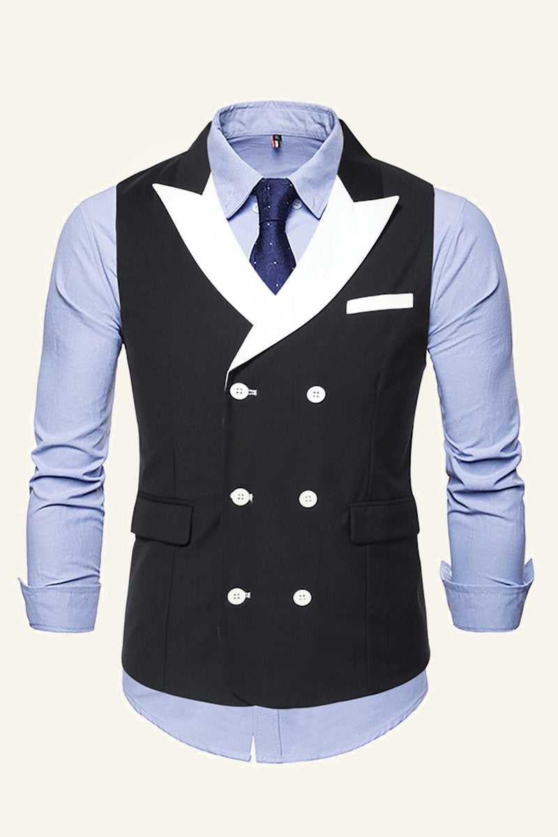 Load image into Gallery viewer, Grey Peak Lapel Double Breasted Men's Suit Vest